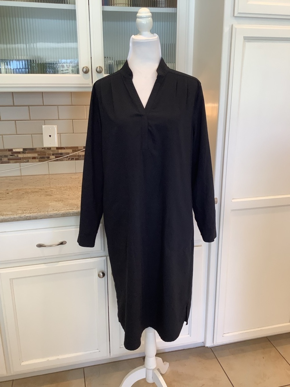 Coolibar Long Sleeve Black Shirt Dress Size Medium Sun Protection